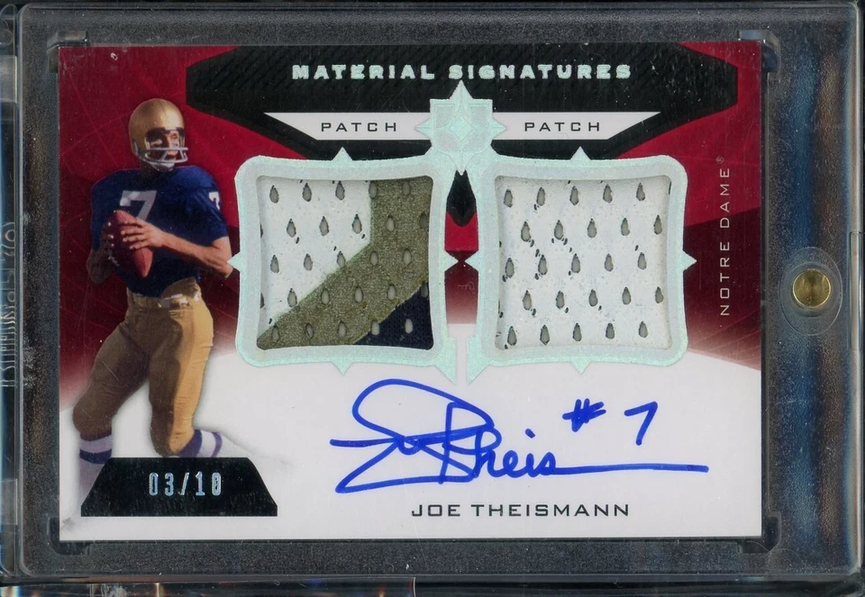 2013 Upper Deck Ultimate Collection Joe Theismann Patch ONCARD Auto Autograph 10 - Image 1 of 2