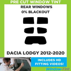 For Dacia Lodgy 2012-2020 Pre Cut Window Tint Rear 0% Blackout Film - Picture 1 of 10