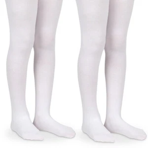 Jefferies Socks Girls School Seamless Organic Cotton Adjustable Waist Tights 2PK - Picture 1 of 14