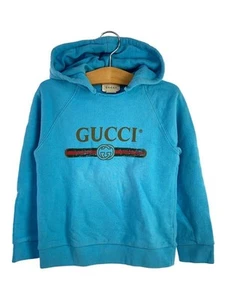 Felpa con cappuccio bambino Gucci 120 cm cotone stampa blu usata - Foto 1 di 6