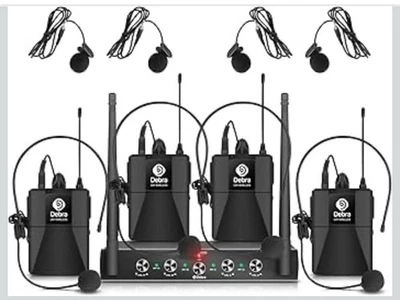 D Debra Audio AU400 Pro UHF 4 Channel Wireless Microphone System with Cordless H - Image 1 of 4