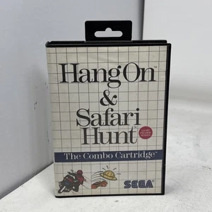 Sega Hang On and Safari Hunt Combo Mega Cartridge Sega Master System 1986, CIB - Picture 1 of 5