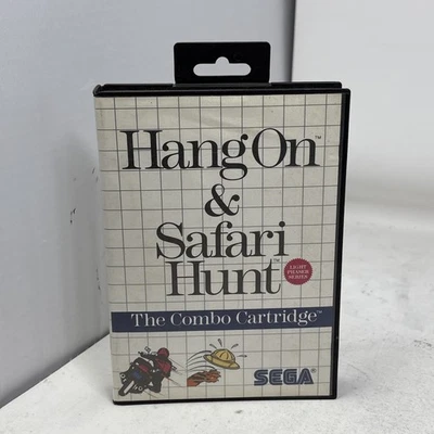 Sega Hang On and Safari Hunt Combo Mega Cartridge Sega Master System 1986, CIB - Image 1 of 4