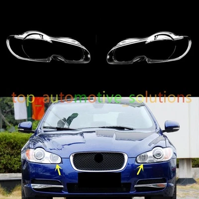 Un par de lentes de faros carcasa transparente + pegamento sellador para Jaguar XF 2009-2011 Foto 1 de 4