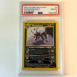 2001 Pokemon "Houndoom" Holo 1st Edition P.M. Neo Discovery #4 NM-MT PSA 8 - Picture 1 of 5
