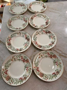 8 Lenox Williamsburg Boxwood & Pine Salad/Dessert Plates - RL - Picture 1 of 6