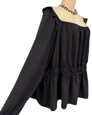 Nine West womens plus top tunic 3x black Holiday party blouse work shirt pretty - Image 1 of 4