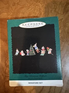 1996 Hallmark Tiny Christmas Helpers Keepsake Mini Ornament Set of 6 IOB QXM4261 - Picture 1 of 9
