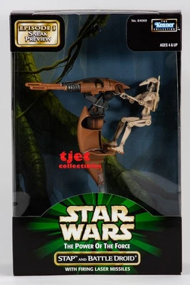 Figura de acción Hasbro 1998 Star Wars POTF vista previa STAP y droide de batalla nueva Foto 1 de 4