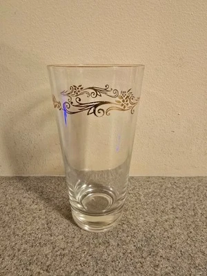 Corona de oro de por vida vaso de cristalería de 10 oz vidrio adornos dorados pergaminos vintage Foto 1 de 2