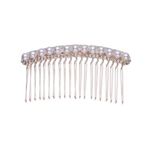 Peine de pelo con moño de perlas peines de boda para mujer de aleación decorativa - Imagen 1 de 12