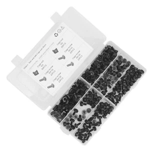 ✈200pcs Cage Nuts And Screw Kit M5 M6 Automobile Accessory Carbon Steel Black - Picture 1 of 12