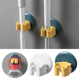 Wall Mounted Mop Holder Brush Broom Hanger Hook Clip Storage Rack Home Tool - Picture 1 of 15