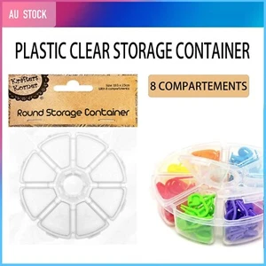 8 Divider Round Plastic Storage Box Beads Jewelry Craft Container Organizer Case - Picture 1 of 2