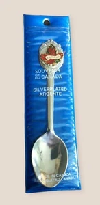 Souvenir Canada Silverplated Single Flatware Silver Spoon With Leaf - Picture 1 of 3
