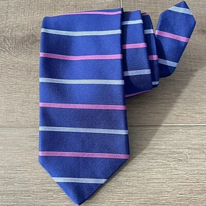 Brooks Brothers 100% Silk Tie Mens Blue Pink Classic Made in USA Corpcore Preppy - Bild 1 von 8