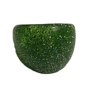 Unisex Acrylic Ring Green Glitter - Picture 1 of 5