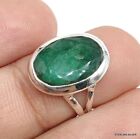 TREATED EMERALD CORUNDUM 925 STERLING SILVER HANDMADE RING, ALL SIZES AVAILABLE