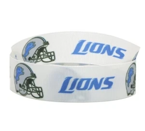 1 inch (1 yard) Lions Football Team Detro Printed Grosgrain craft Ribbon 1008963 - Picture 1 of 1