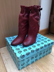  Bertie Ladies Soul Soft Red Leather Heeled Ankle Boots Size 39 New Box RRP £99