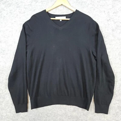 Neiman Marcus Men's Black Sweater 100% Cashmere Size L Preppy Soft Warm Winter - Image 1 of 4