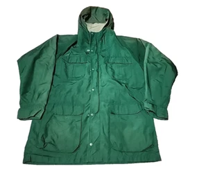 Vintage Sierra Designs 60/40 Mountain Parka Jacket L Green Hood Rain Pockets - Picture 1 of 11