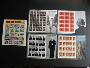 USA 5 MNH panes sheets comics, Bogart, Dean, Hitchcock, Okeefe - Picture 1 of 11