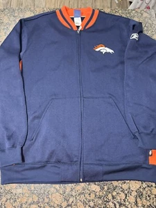 Reebok NFL Denver Broncos Full Zip Jacket in dark Blue Size Large Nice - Picture 1 of 10