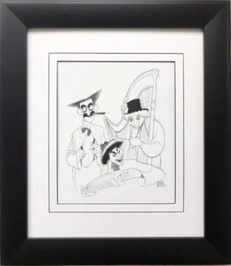 "Arpo Groucho Al Hirschfeld ""Los hermanos Marx"" ARTE ENMARCADO PERSONALIZADO Vaudevil - Imagen 1 de 3