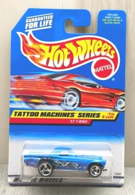1997 Hot Wheels Tattoo Machines Series 1/4 57 T-BIRD #685 Ford Azul VINTAGE  - Imagem 1 de 4