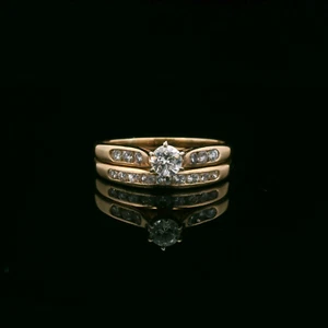 14KT Yellow Gold 0.80cttw Diamond Wedding Set – Size 9.25 – 5.06g - Picture 1 of 10