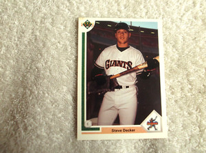Upper Deck 1991/ MLB "STEVE DECKER" #25 San Francisco Giants Trading Card n2