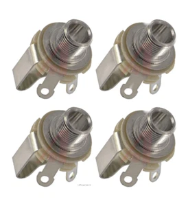 (4 PACK) SWITCHCRAFT L12B Long Bushing 1/4" TRS / Stereo Chassis Mount Jack - Picture 1 of 3