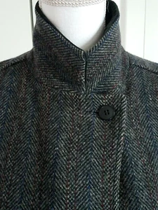 Abrigo de Lana Y2K Sobretodo Espina de Arenque Tweed Largo Mujer S/M Proyecciones de Carrera EE. UU. - Imagen 1 de 8