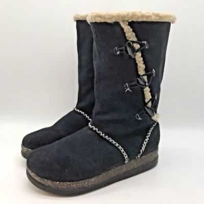 Bass Noelle 4804–400 Boots Women’s 7.5 M Navy Blue Winter Leather Sherpa Lined - Image 1 of 4