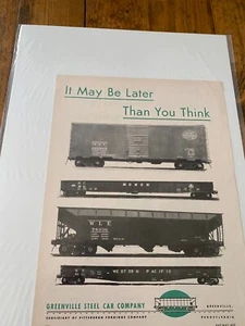 Vintage 1950 Greenville Steel Car Company Railroad Cars Train ad - Picture 1 of 1