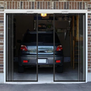 Magnetic Garage Door Screen 16 x 7ft for 2 Cars Heavy-Duty Garage Net Fiberglass - Picture 1 of 11