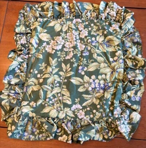 Laura Ashley Bramble Berry Throw Pillow Cover Floral Green Blue 19 X 18” VTG USA - Picture 1 of 6