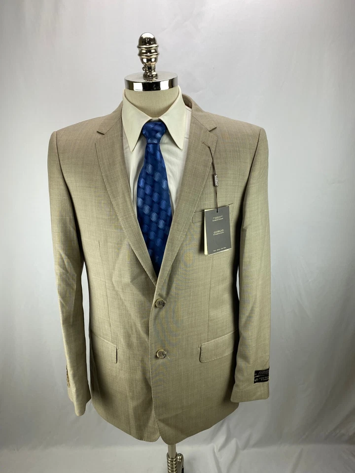 Chaqueta Blazer Giorgio Cosani Hombre Beige Lana Mezcla Cachemira 42L Nueva con Etiquetas Foto 1 de 4