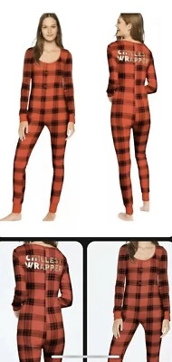 Pink Victoria’s Secret Grenouillere Rouge Noir Pyjama Noel Noel Taille M - Photo 1/2