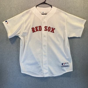 Vintage Boston Red Sox Jersey Adult XL White Majestic USA Home Mesh - Picture 1 of 10