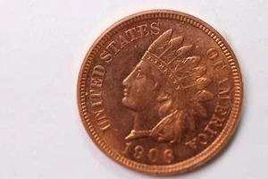 Centavo cabeza india 1906, estado rojo de la Casa de la Moneda, moneda sin circular., TIENDA #1883 - Imagen 1 de 2