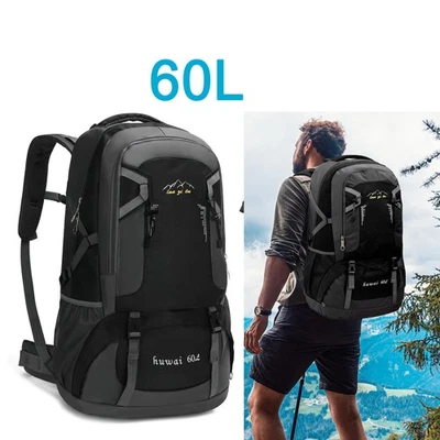 60L Herren Damen Rucksack Groß Wasserdicht Wanderrucksack,Trekking Reiserucksack - Bild 1 von 4