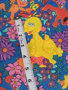 Vintage Rare Henson Sesame St. Fabric Big Bird Kermit Frog Kids Learning 45"60" - Picture 1 of 7