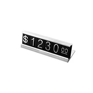 16 Sets Price Display Counter Stand Adjustable Price Tag with Aluminum Silver - Picture 1 of 8
