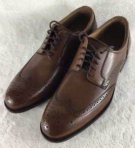 Zapatos de vestir Johnson & Murphy J Murphy para hombre 9,5 M cuero marrón punta de ala 59-2550 - Imagen 1 de 10
