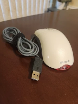 Microsoft Wheel Wired Mouse Optical 1.1A USB PS/2 Compatible 3 Button beige - Image 1 of 3