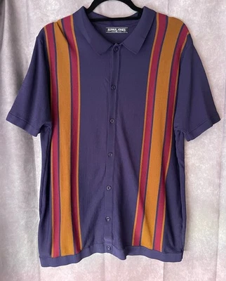 PJ Paul Jones XL Vintage Knit Button Polo Shirt 63% Viscose Foto 1 de 4