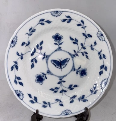 Bing & Grondahl Butterfly Blue Desert Pie Plate Denmark Bone China 6 7/8” (12 )