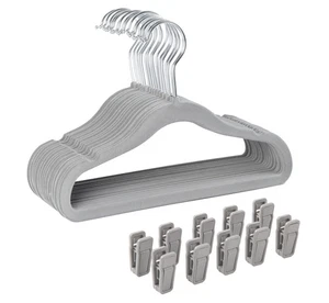 Non-Slip Clothes Hangers for Baby and Kids 30-Pack Velvet Hangers with 10 Fin... - Picture 1 of 5
